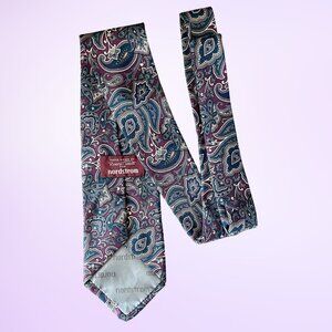 NORDSTROM Tie, Silk Tie, Robert Talbott hand painted blue/purple Paisley, Italy